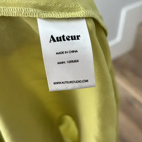 Auteur Studio Zippora 100% Silk Designer Low Back Dress Pistachio Green XS $490