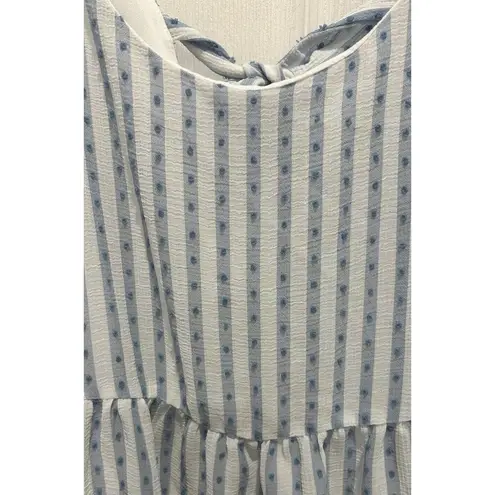 Blu Pepper  Blue And White Striped Tier Dress Women’s Size Large