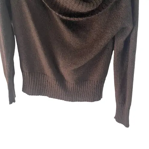 eight eight eight Women's Size Large Dark Brown Mohair Blend Cowl Neck Sweater