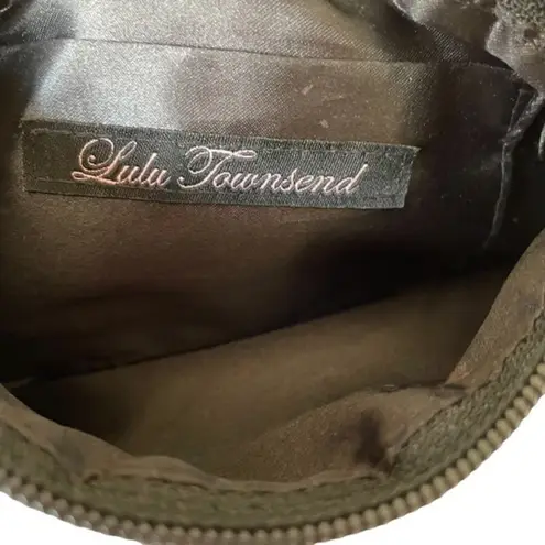 Lulu Townsend Striped Metal Beaded Mesh Wristlet Purse Evening Bag