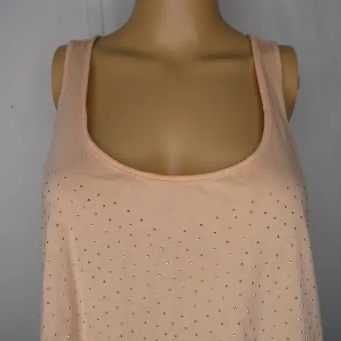 LC Lauren Conrad  Stud Rhinestone Racerback Tank Top Sleeveless Sherbet Orange