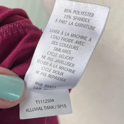 Toad & Co Alluvial Tank Top Built in Shelf Bra Women's Size Large Burgundy Red