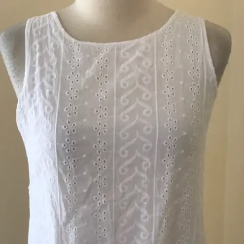 Valentina Naldi Eyelet Peplum drop waist white dress