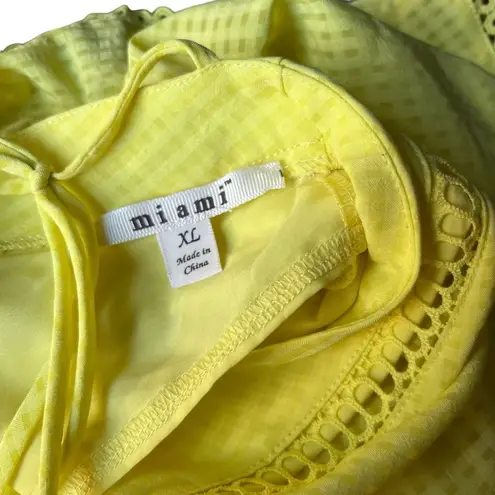 Miami  Yellow V Neck Peplum Blouse