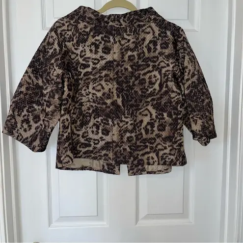 TERI JON by RICKIE FREEMAN Animal Print Snakeskin Evening Jacket Size 14 *FLAWED Brown