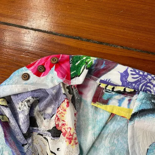 Jams World NWT Vintage Tahiti Wrap Bold Floral Hawaiian Midi Skirt Sz Medium