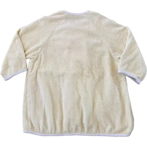 Vintage Terrycloth robe jacket double breasted beach pool vacation yellow medium