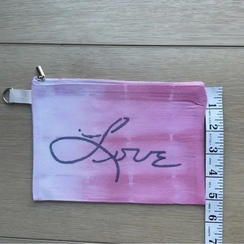 Love Makeup Bag Toiletry Pouch Handcrafted Tie Dye Pink