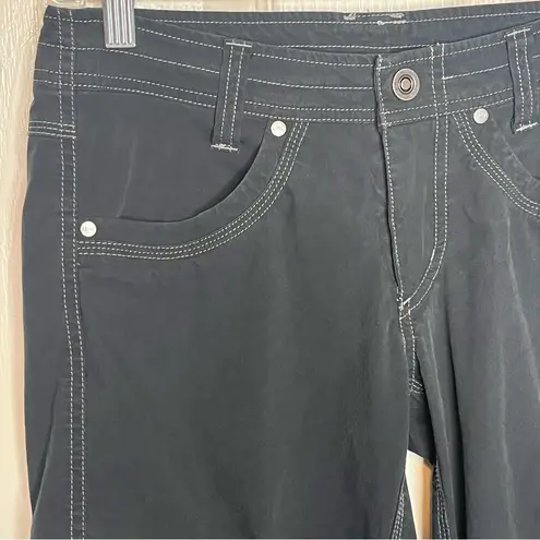 Kuhl Black Cargo Pants Sz 2 Roll Up Legs Snap Pockets Outdoor Hiking Adventure