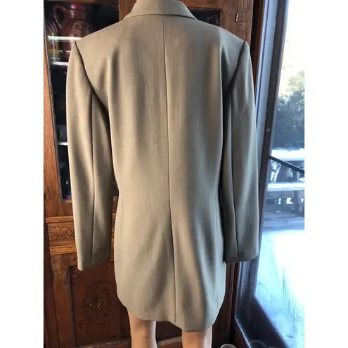 Travis Ayers green/khaki Long Blazer Coat Womens Single
