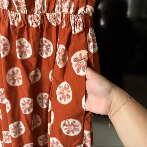 Free People  Leanna Floral Burnt Orange Tube Maxi Dress