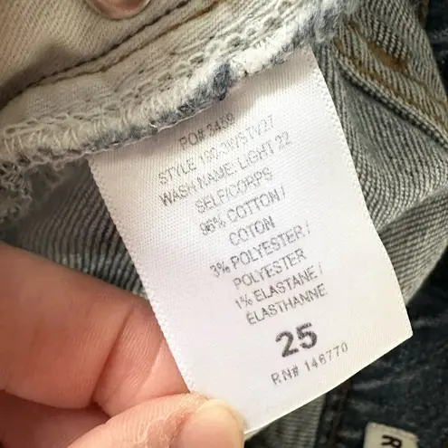 RE/DONE Originals 2019 High Rise Stove Pipe Raw Hem Light Wash 25 190-3WSTV27