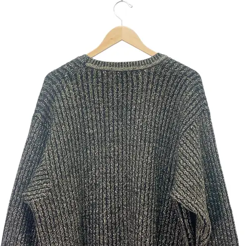 Classiques Entier Classiques Merino Wool Blend Textured V-Neck Oversized Sweater Black Gold Medium - Image 6
