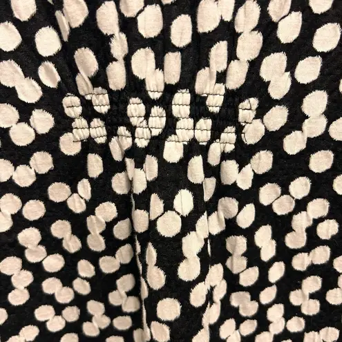 Deletta Anthropologie Black White Polka Dots Tunic Dress Pockets Back Zip Small