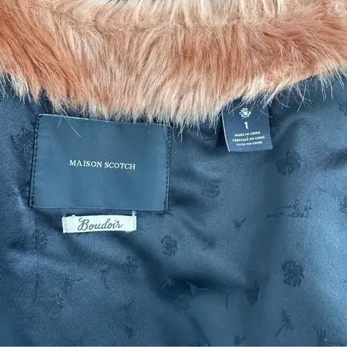 Scotch & Soda Maison Scotch Faux Fur Vest size 1/Small Sleeveless Lined Pockets