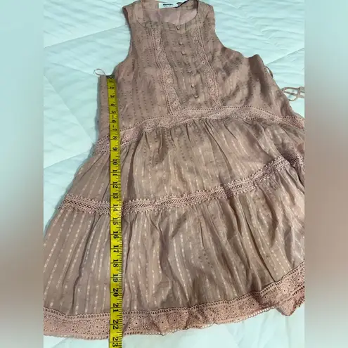 Showpo Pink Lace Ruffled Smocked Sundress Size 2