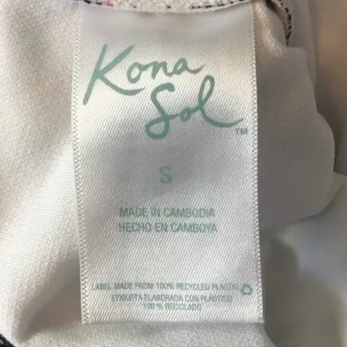 Kona Sol Twisted Back Tropical One-Piece Swimsuit size Small