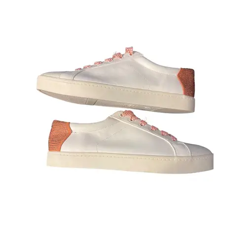 Circus by Sam Edelman Circus Sam Edelman Flamingo Embellished Sneakers Shoes White Pink Lace Up 9.5