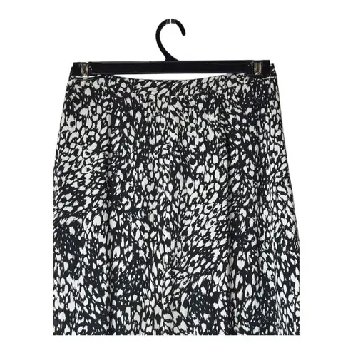 The Kooples Skirt Women Medium Black White Animal Flowing Long Asymmetric Midi