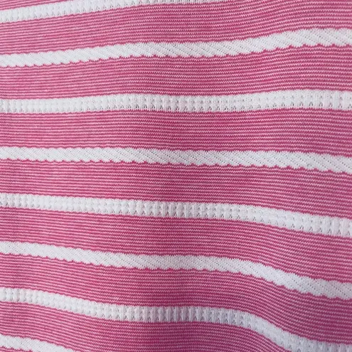 Sail To Sable Jetting to Jetties Midi Dress Pink and White Stripes
