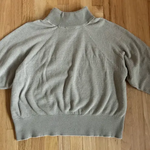 Varley maceo sweatshirt textured mockneck waffle knit 100% cotton size S