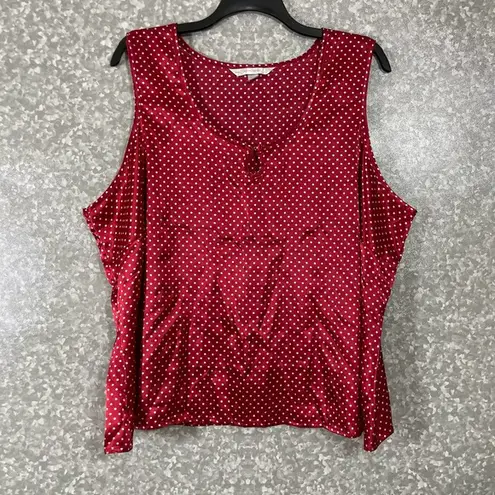 Lane Bryant Cacique  Red Polka Dot Plus Size Sleep Top - Size 26/28 - Silky Feel