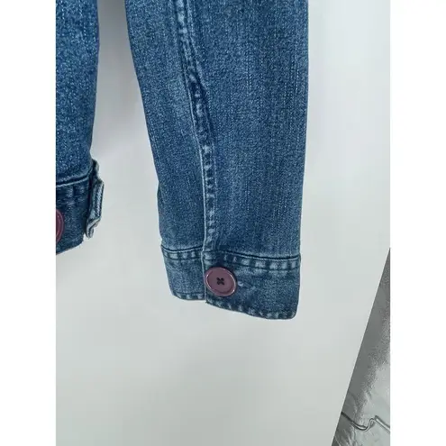 Jaclyn Smith size M Stylish Denim Jacket with Red Buttons