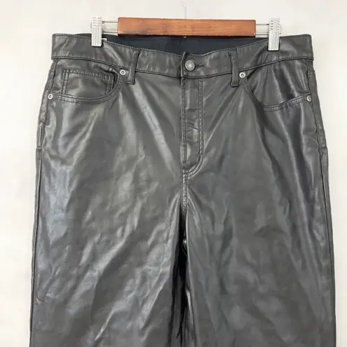 Gap  Womens 70s‎ Flare Faux Leather Pants Size 14 High Rise Rocker Street Grunge