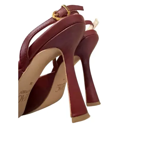 Zac Posen Nena Maroon Red Pointed Toe Stiletto Heel Slingback Pumps Size 7
