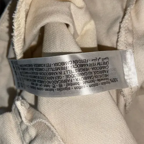 ZARA  Womens Oversized Cotton Snap‎ Front Shacket Shirt Jacket Cream Size Small