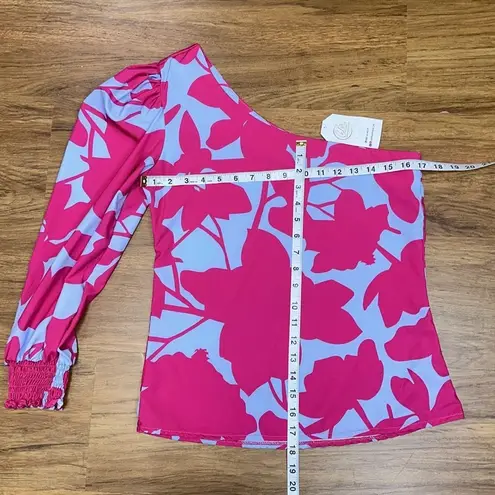 NWT Floral Set Hight Waits Maxi Skirt With One Shoulder Top Sz S Pink