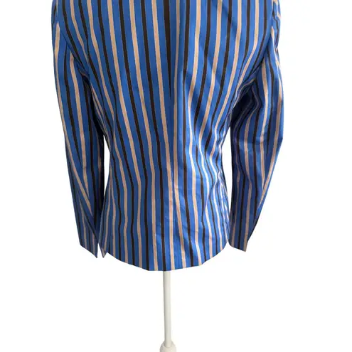 Akris Punto Blue Pinstriped Blazer Jacket Size US 8