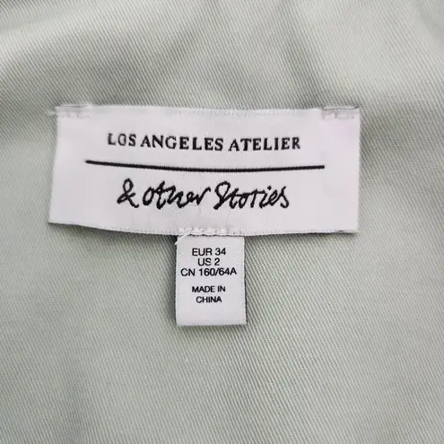 & Other Stories & Other Stories Organic Cotton Twill Jumpsuit Seafoam Green Light Mint Utility,2