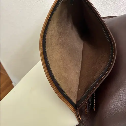 Brown and Tan Triangular Leather Bag Very Unique