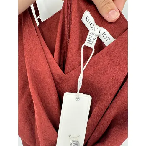 Shona joy Luxe Tie Front Cocktail Dress Sangria Red Size 4 NWT