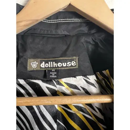 Dollhouse Vintage Black Contrast Stitching Long Coat Size Medium