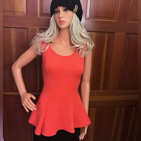 Chetta B Vibrant Coral Peplum Tank