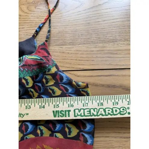 Poetry Tank Top Size Large Colorful Lightweight Flowing Artsy Polyester Lined