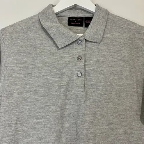 Polo Ultra Club Women’s The Basics Button Short Sleeve Shirt Light Grey NWT