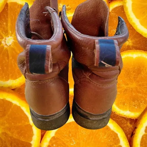 Justin Boots Justin Women's L0902 Brown Leather Roper Work Boots, Size 9B, Ankle Boots