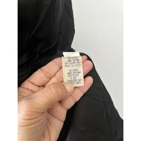 Petite Sophisticate Womens 6P Black Blazer Pinstripe Full Button Padded Shoulder