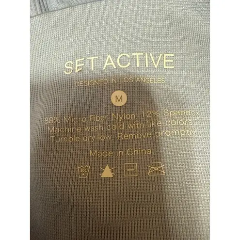 Set Active Women's Blue High Rise Yoga Workout Athletic Leggings Pants Size M