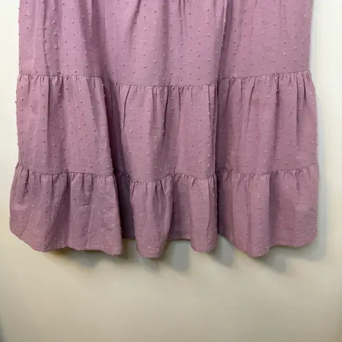 belle du jour Womens Dress Mauve Pink Ruffled Layered Sleeveless Key Hole Sz L #