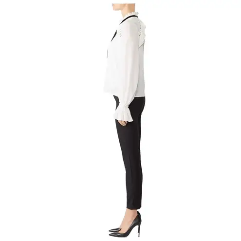 Monique Lhuillier ML White Victorian Top - XS