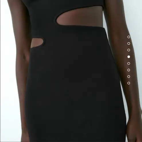 ZARA Black Side Cutout Micro Mini Dress