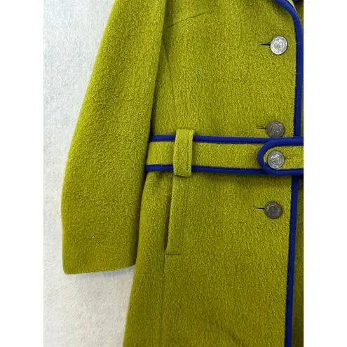 Loden Coat Original Imported Size 6 Coat Belted Button Up West Germany Green Vtg