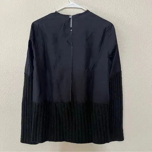 Marni dark grey raw cut silk wool cashmere dual fabric sweater 38 / US2 Gray Size 2