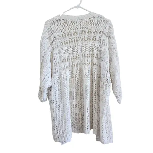 Aeropostale  Cotton Open Front Crochet Cable Knit Long Sleeve Cardigan Sweater