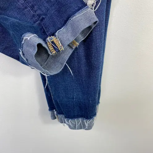 Ymi Medium Wash Blue Stretch Denim Destroyed Cropped Jeans Junior's Size 9