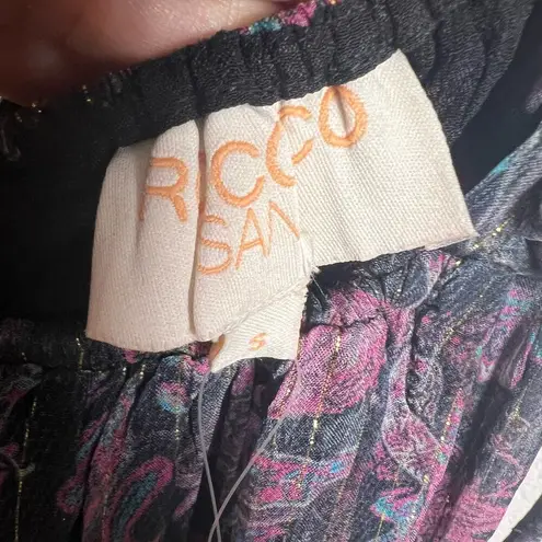 Rococo Sand Nott Sweetheart Tiered Metallic Purple Paisley Maxi Dress Size S